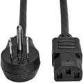 Tripp Lite Computer Power Cord Right-Angle 5-15P to C13 10A 125V 18AWG 3ft - For Desktop Computer, Monitor, Printer, Scanner - 125 V AC / 10 A - Black - P006-003-15D - eCommerce Business Prime