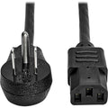 Tripp Lite Computer Power Cord Right-Angle 5-15P to C13 10A 125V 18AWG 6ft - For Desktop Computer, Monitor, Printer, Scanner - 125 V AC / 10 A - Black - P006-006-15D - eCommerce Business Prime