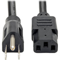 Tripp Lite Computer Power Cord Right-Angle 5-15P to C13 15A 125V 14AWG 6ft - For Desktop Computer, Server, Monitor, Printer, Surge Protector, UPS, PDU - 125 V AC / 15 A - Black - P007-006-15D - eCommerce Business Prime