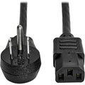 Tripp Lite Computer Power Cord Right-Angle 5-15P to C13 15A 125V 14AWG 10ft - For Desktop Computer, Server, Monitor, Printer, Surge Protector, UPS, PDU - 125 V AC / 15 A - Black - P007-010-15D - eCommerce Business Prime