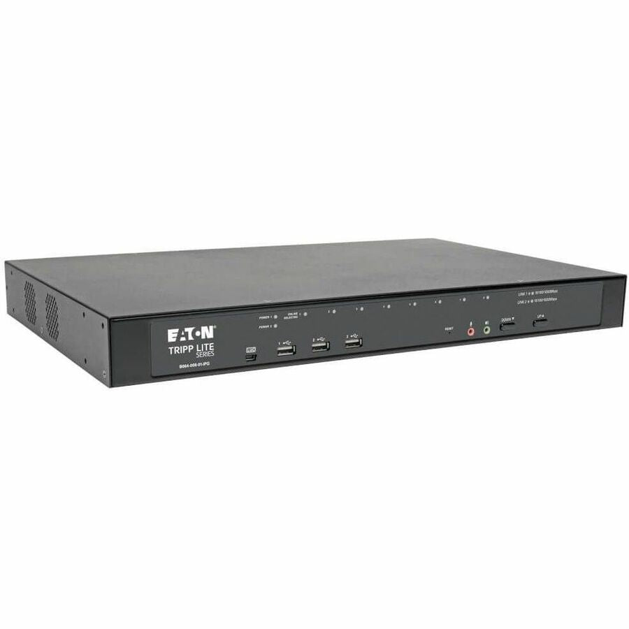 Tripp Lite Cat5 KVM Switch Over IP 8-Port w/ Virtual Media 2 Users 1URM TAA - 8 Computer(s) - 1 Local User(s) - 1 Remote User(s) - 11 x Network (RJ-45) - 2 x PS/2 Port - 6 x USB1 x VGA - Rack-mountabl...  - B064-008-01-IPG - eCommerce Business Prime