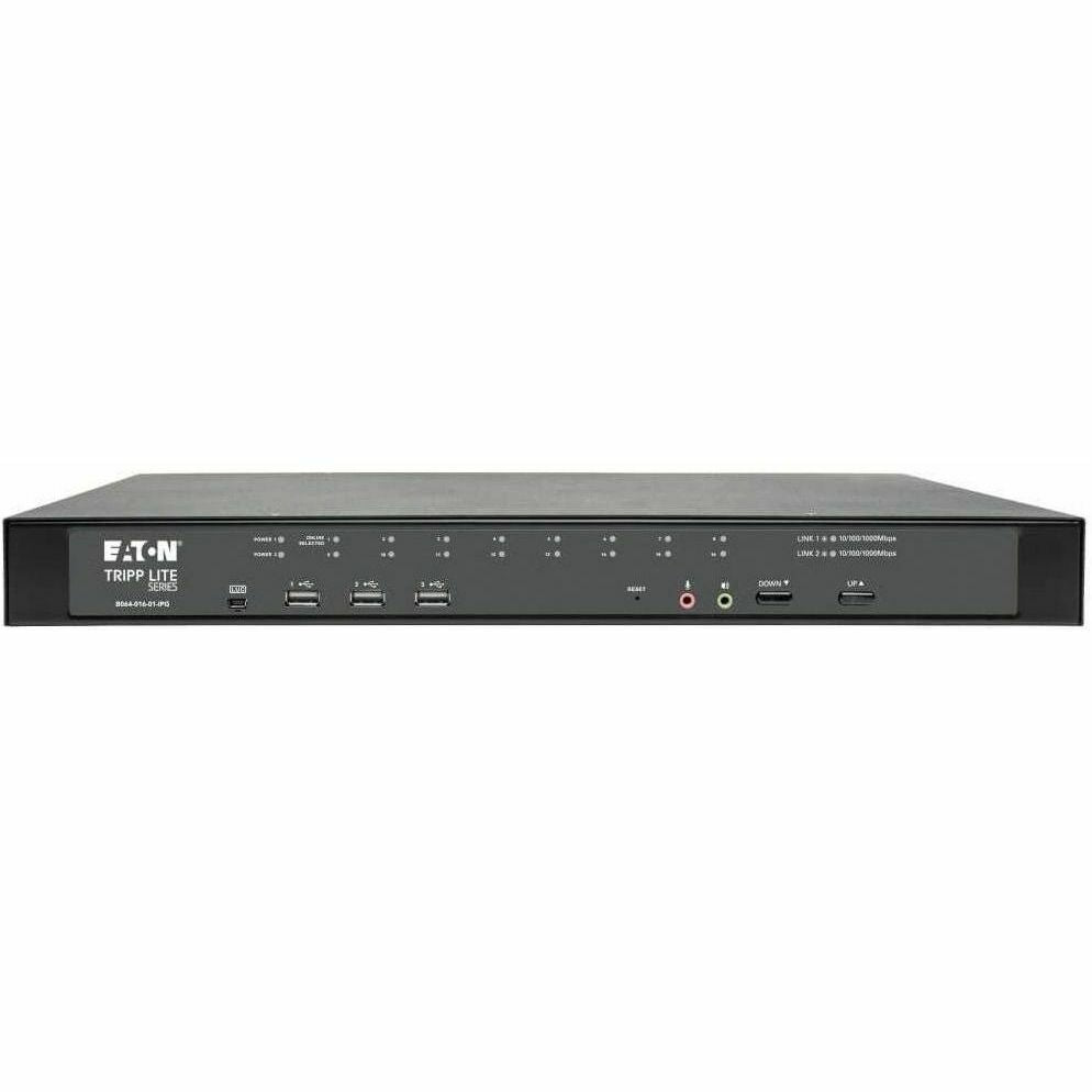 Tripp Lite Cat5 KVM Switch Over IP 16-Port w/Virtual Media 2 Users 1URM TAA - 16 Computer(s) - 1 Local User(s) - 1 Remote User(s) - 19 x Network (RJ-45) - 2 x PS/2 Port - 6 x USB1 x VGA - Rack-mountab...  - B064-016-01-IPG - eCommerce Business Prime
