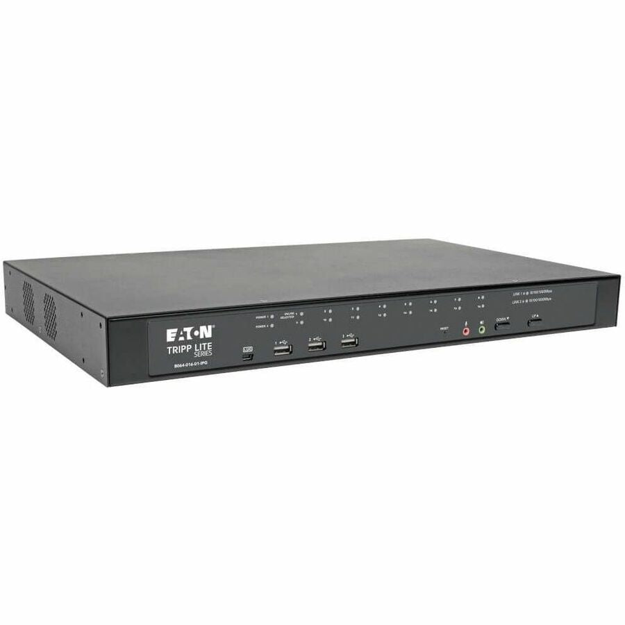 Tripp Lite Cat5 KVM Switch Over IP 16-Port w/Virtual Media 2 Users 1URM TAA - 16 Computer(s) - 1 Local User(s) - 1 Remote User(s) - 19 x Network (RJ-45) - 2 x PS/2 Port - 6 x USB1 x VGA - Rack-mountab...  - B064-016-01-IPG - eCommerce Business Prime