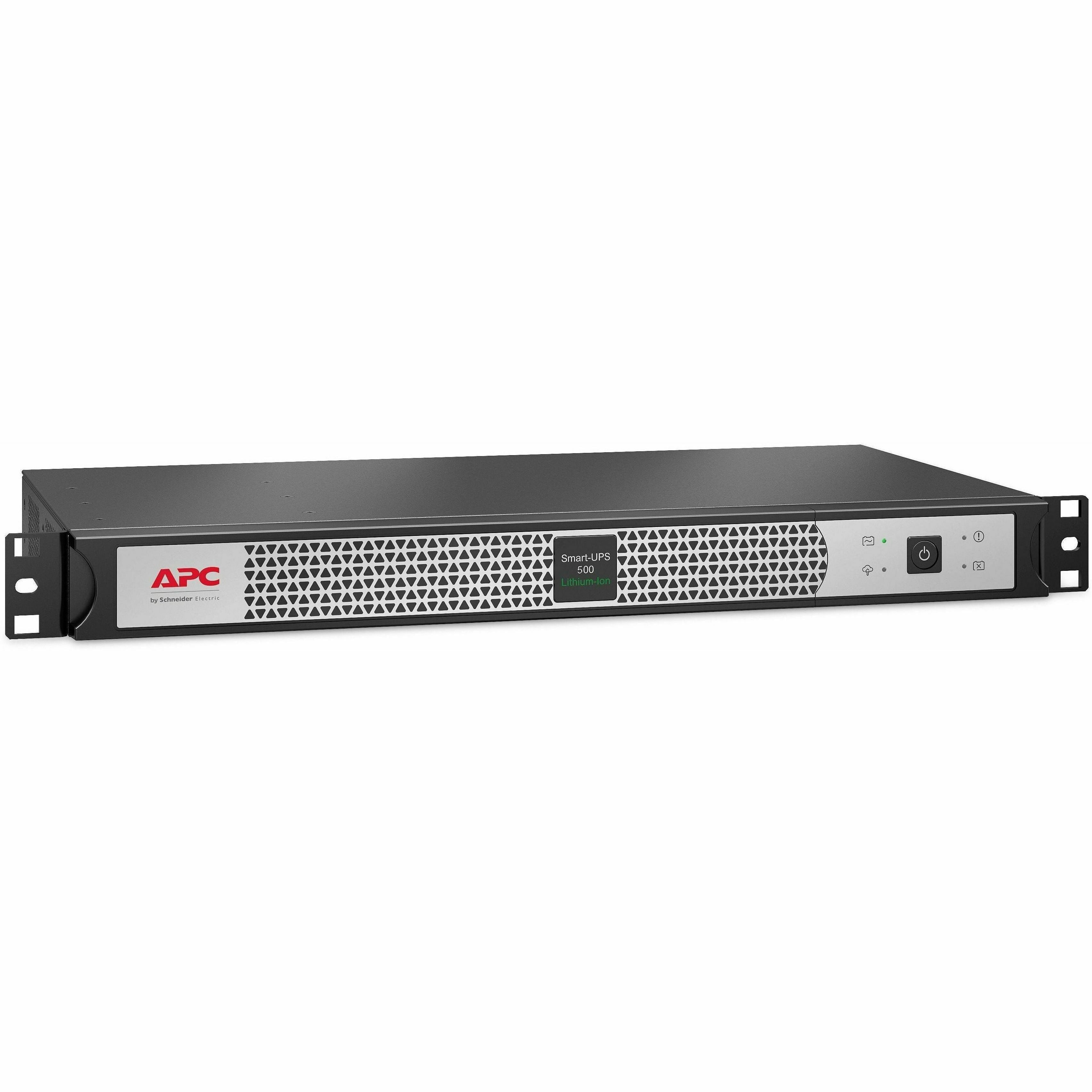 APC by Schneider Electric Smart-UPS 500VA Rack/Floor Mountable UPS - 1U Rack-mountable - AVR - 3 Hour Recharge - 2.70 Minute Stand-by - 120 V AC Input - 120 V AC Output - 6 x NEMA 5-15R - SCL500RM1UC - eCommerce Business Prime