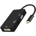 4XEM 3 in 1 USB Type C Hub To HDMI DVI VGA Adapter - 1 Pack - 1 x 24-pin Type C USB Male - 1 x 19-pin HDMI Digital Audio/Video Female, 1 x 29-pin DVI-I Digital Video Female, 1 x 15-pin HD-15 VGA Femal...  - 4XUSBCHDMIDVIVGA - eCommerce Business Prime