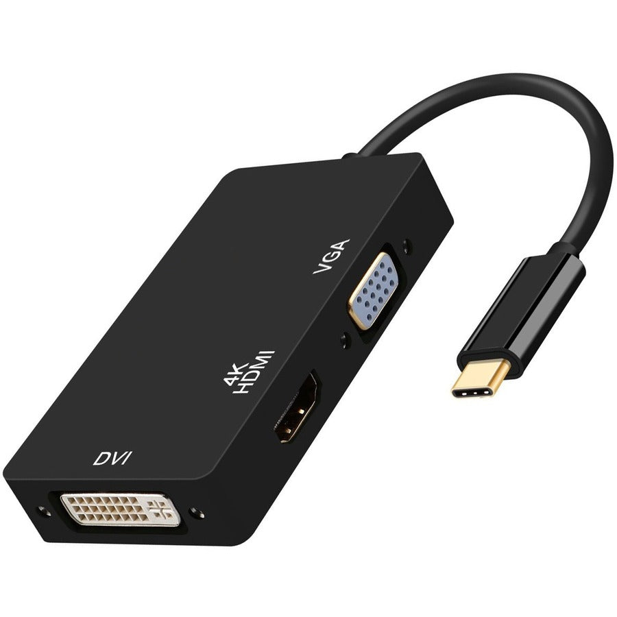 4XEM 3 in 1 USB Type C Hub To HDMI DVI VGA Adapter - 1 Pack - 1 x 24-pin Type C USB Male - 1 x 19-pin HDMI Digital Audio/Video Female, 1 x 29-pin DVI-I Digital Video Female, 1 x 15-pin HD-15 VGA Femal...  - 4XUSBCHDMIDVIVGA - eCommerce Business Prime