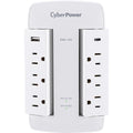 CyberPower CSP600WSURC5 Professional 6 - Outlet Surge with 900 J - NEMA 5-15P, Wall Tap, 2 - 3.6 Amps (Shared) USB, Lifetime Warranty - CSP600WSURC5 - eCommerce Business Prime