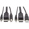 Tripp Lite DisplayPort KVM Cable Kit 3 in 1 4K USB 3.5 mm Audio 3xM/3xM 6ft - 5.91 ft KVM Cable for KVM Switch, Computer - First End: 1 x Mini-phone Male Audio, First End: 1 x DisplayPort Male Digital...  - P783-006 - eCommerce Business Prime