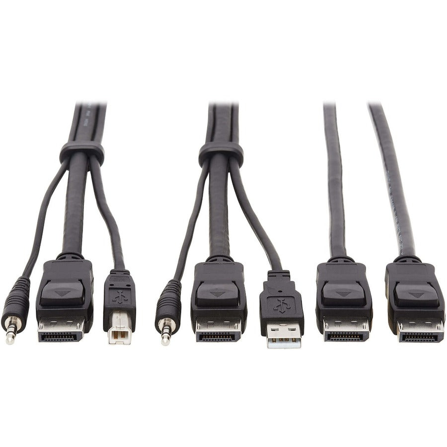 Tripp Lite Dual DisplayPort KVM Cable Kit 4K USB 3.5 mm Audio 3xM/3xM 6ft - 5.91 ft KVM Cable for KVM Switch, Computer, Monitor - First End: 1 x Mini-phone Male Audio, First End: 1 x DisplayPort Male ...  - P783-006-DP - eCommerce Business Prime