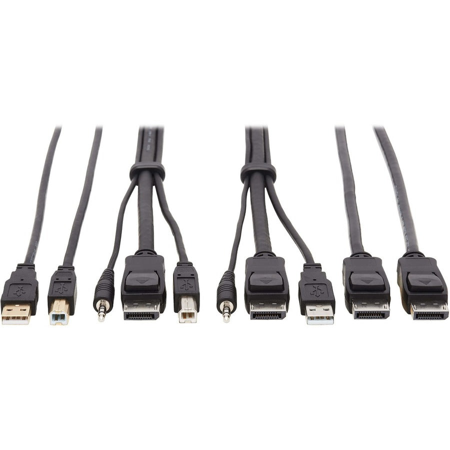 Tripp Lite DisplayPort KVM Cable Kit 4K USB 3.5mm 3xM/3xM USB MM DP MM 6ft - 5.91 ft KVM Cable for KVM Switch, Computer, Monitor - First End: 1 x Mini-phone Male Audio, First End: 1 x DisplayPort Male...  - P783-006-DPU - eCommerce Business Prime