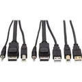 Tripp Lite DisplayPort KVM Cable Kit 4K USB 3.5mm Audio 3xM/3xM USB M/M 6ft - 5.91 ft KVM Cable for KVM Switch, Computer - First End: 1 x Mini-phone Male Audio, First End: 1 x DisplayPort Male Digital...  - P783-006-U - eCommerce Business Prime