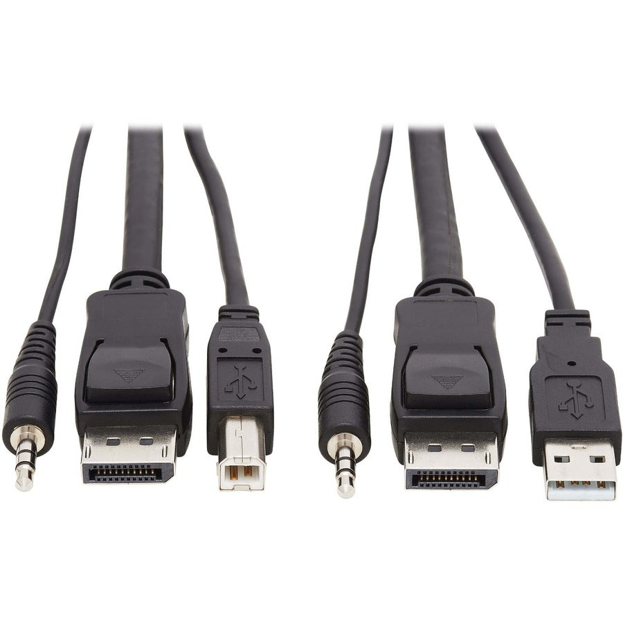 Tripp Lite DisplayPort KVM Cable Kit 3 in 1 4K USB 3.5mm Audio 3xM/3xM 10ft - 9.84 ft KVM Cable for KVM Switch, Computer - First End: 1 x Mini-phone Male Audio, First End: 1 x DisplayPort Male Digital...  - P783-010 - eCommerce Business Prime