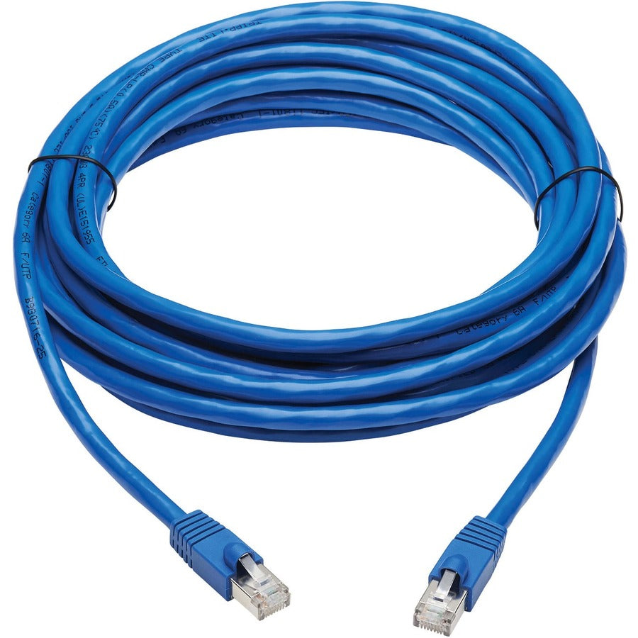 Tripp Lite Cat6a Patch Cable F/UTP Snagless w/ PoE 10G CMR-LP Blue M/M 20ft - 20 ft Category 6a Network Cable for Router, Server, Modem, Hub, Switch, PoE-enabled Device, Surveillance Camera, VoIP Devi...  - N261P-020-BL - eCommerce Business Prime