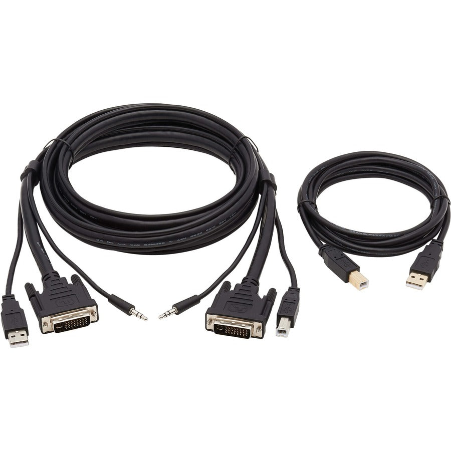 Tripp Lite DVI KVM Cable Kit, DVI USB 3.5mm Audio 3xM/3xM+USB M/M Black 6ft - 6 ft KVM Cable for KVM Switch, Computer, Scanner, Smart Card, Biometric Reader - First End: 1 x 24-pin DVI-I (Dual-Link) M...  - P784-006-U - eCommerce Business Prime
