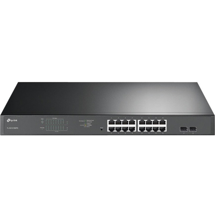 TP-Link TL-SG1218MPE - JetStream 16-Port Gigabit Easy Smart PoE/PoE+ Switch - Limited Lifetime Protection - Easy Smart Managed - 16 PoE+ Ports @250W, 2 non-PoE ports, 2 combo SFP slots - QoS, Vlan, IG...  - TL-SG1218MPE - eCommerce Business Prime