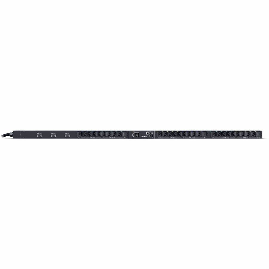 CyberPower PDU83104 3 Phase 200 - 240 VAC 30A Switched Metered-by-Outlet PDU - 30 Outlets, 10 ft, NEMA L21-30P, Vertical, 0U, LCD, 3YR Warranty - PDU83104 - eCommerce Business Prime