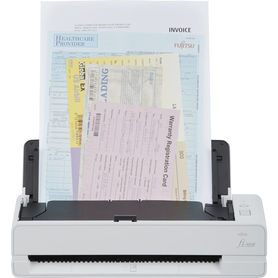 Fujitsu fi-800R Ultra-Compact, Color Duplex Document Scanner with Dual Auto Document Feeders (ADF) - 24-bit Color - 8-bit Grayscale - 40 ppm (Mono) - 40 ppm (Color) - Duplex Scanning - USB - PA03795-B005 - eCommerce Business Prime
