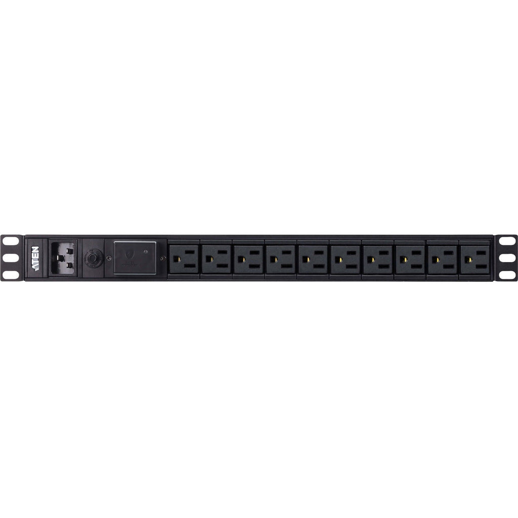 ATEN PE0210S 10-Outlets PDU - Basic - NEMA L5-20P - 10 x NEMA 5-20R - 120 V AC - 1U - Rack-mountable, Wall-mountable - PE0210SA - eCommerce Business Prime