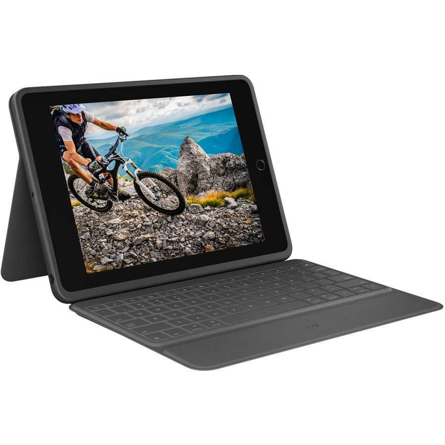 Logitech Rugged Folio Rugged Keyboard/Cover Case (Folio) Apple, Logitech iPad (7th Generation), iPad (8th Generation), iPad (9th Generation) Tablet - Graphite - Spill Proof, Dirt Resistant, Shock Abso...  - 920-009312 - eCommerce Business Prime