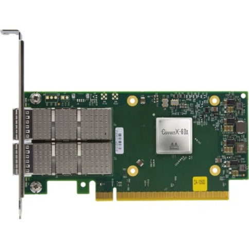 NVIDIA MCX623106AC-CDAT ConnectX-6 Dx EN Adapter Card 100GbE Crypto Enabled - PCI Express 4.0 x16 - 2 Port(s) - Optical Fiber - 100GBase-X, 50GBase-X, 25GBase-X, 10GBase-X, 1000Base-X - QSFP56 - Plug-...  - MCX623106AC-CDAT