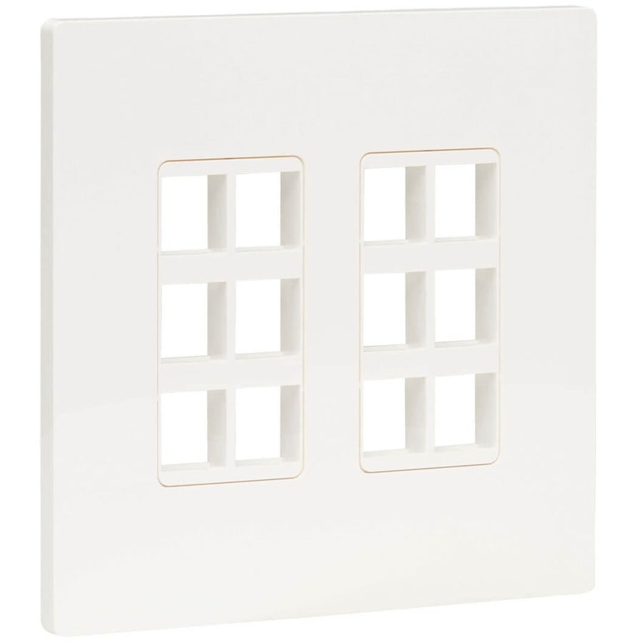 Tripp Lite Keystone Wall Plate 12Port Cat5e/Cat6/Cat6a USB HDMI DisplayPort - 12 x Total Number of Socket(s) - 2-gang - White - Polycarbonate - TAA Compliant - N080-212 - eCommerce Business Prime
