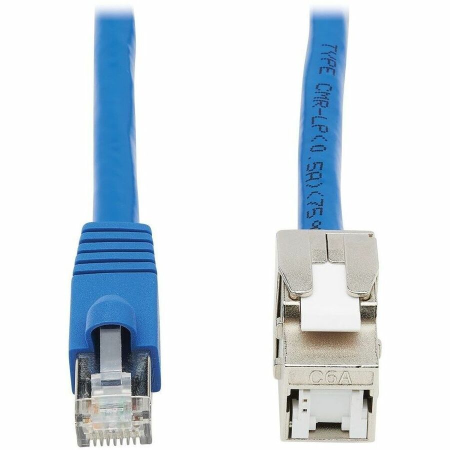 Tripp Lite Cat6 Keystone Jack Cable Assembly Unshielded PoE+ M/F Blue 18in - 1.50 ft Category 6 Network Cable for Wallplate, Network Device, Surveillance Camera, Access Point - First End: 1 x RJ-45 Ne...  - N237-F18N-WHSH - eCommerce Business Prime