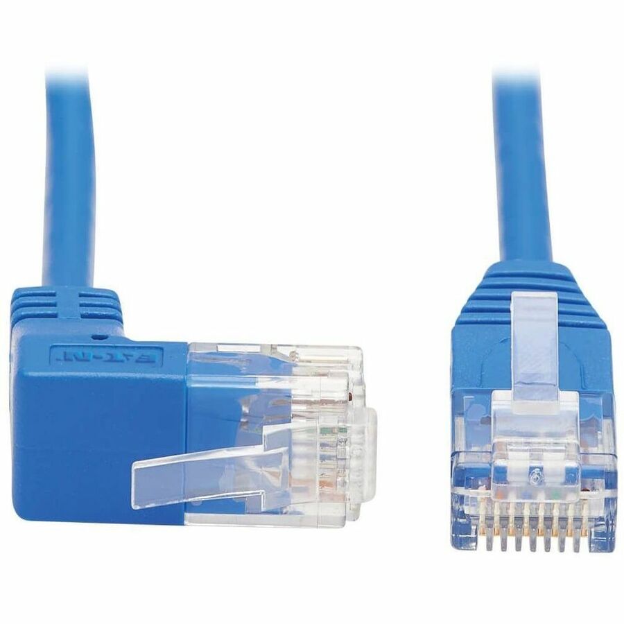Tripp Lite Cat6 Ethernet Cable Up Angled UTP Slim Molded M/M RJ45 Blue 2ft - 2 ft Category 6 Network Cable for Network Device, Router, Server, Switch, Workstation, VoIP Device, Printer, Computer, Phot...  - N204-S02-BL-UP - eCommerce Business Prime