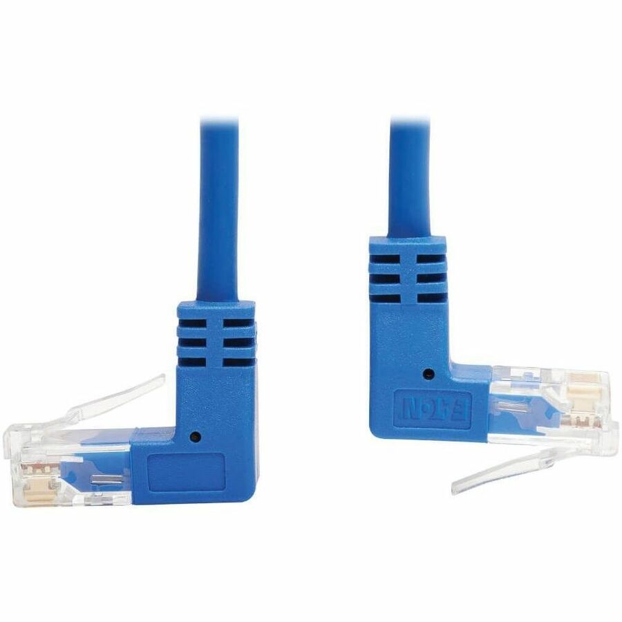 Tripp Lite Cat6 Ethernet Cable Up/Down Angled UTP Slim Molded M/M Blue 7ft - 7 ft Category 6 Network Cable for Network Device, Router, Server, Switch, Workstation, VoIP Device, Printer, Computer, Phot...  - N204-S07-BL-UD - eCommerce Business Prime