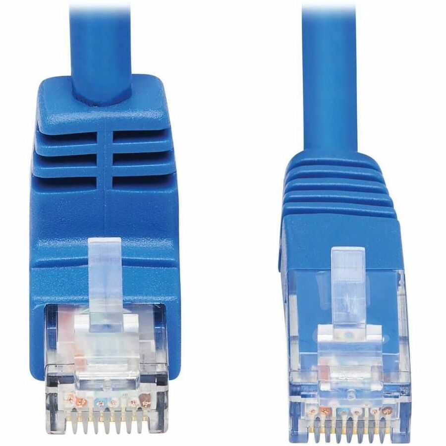 Tripp Lite Cat6 Ethernet Cable Down Right Angled UTP Molded M/M Blue 15ft - 15 ft Category 6 Network Cable for Network Device, Patch Panel, Switch, Printer, Computer, Photocopier, Router, Modem, Serve...  - N204-015-BL-DN - eCommerce Business Prime