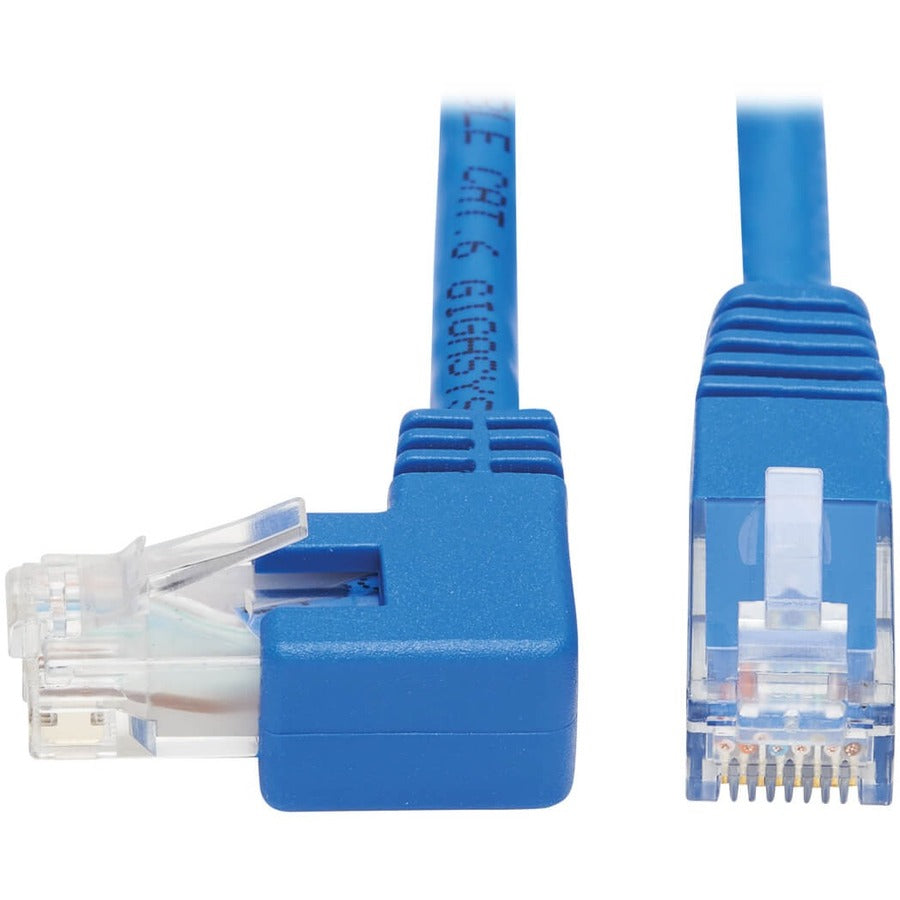 Tripp Lite Cat6 Ethernet Cable Left Angled UTP Molded RJ45 M/M Blue 15ft - 15 ft Category 6 Network Cable for Network Device, Patch Panel, Switch, Printer, Computer, Photocopier, Router, Modem, Server...  - N204-015-BL-LA - eCommerce Business Prime