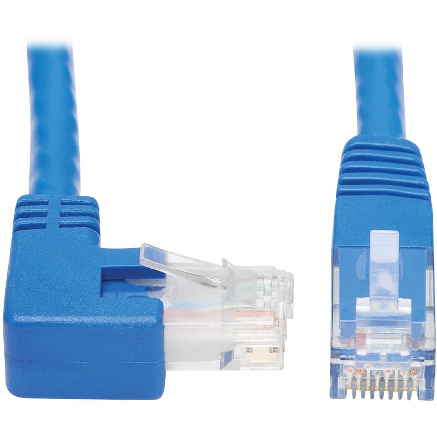 Tripp Lite Cat6 Ethernet Cable Right Angled UTP Molded RJ45 M/M Blue 15ft - 15 ft Category 6 Network Cable for Network Device, Patch Panel, Switch, Printer, Computer, Photocopier, Router, Modem, Serve...  - N204-015-BL-RA - eCommerce Business Prime