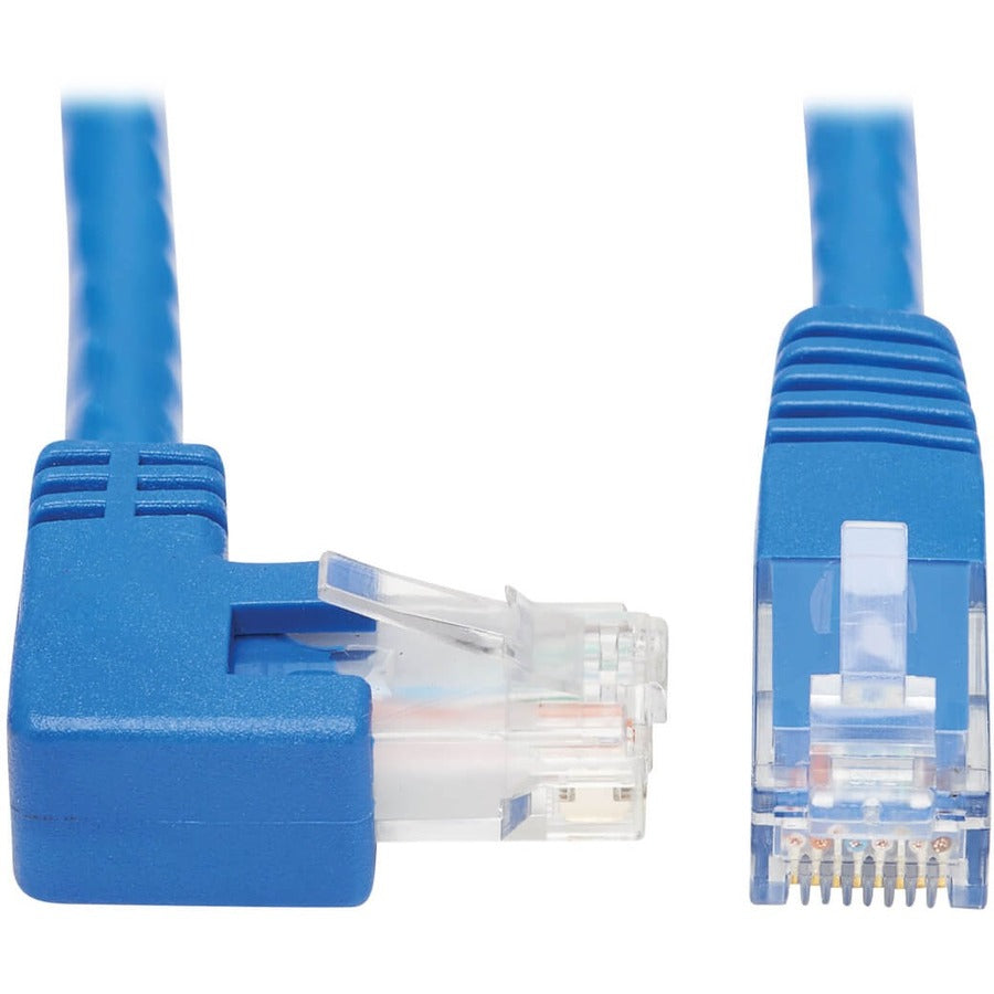 Tripp Lite Cat6 Ethernet Cable Right Angled UTP Molded RJ45 M/M Blue 20ft - 20 ft Category 6 Network Cable for Network Device, Patch Panel, Switch, Printer, Computer, Photocopier, Router, Modem, Serve...  - N204-020-BL-RA - eCommerce Business Prime