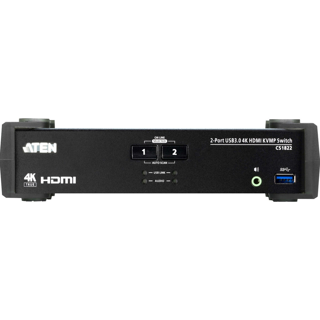 ATEN 2-Port USB 3.0 4K HDMI KVMP Switch - 2 Computer(s) - 1 Local User(s) - 4096 x 2160 - 6 x USB - 3 x HDMI - Desktop - CS1822 - eCommerce Business Prime
