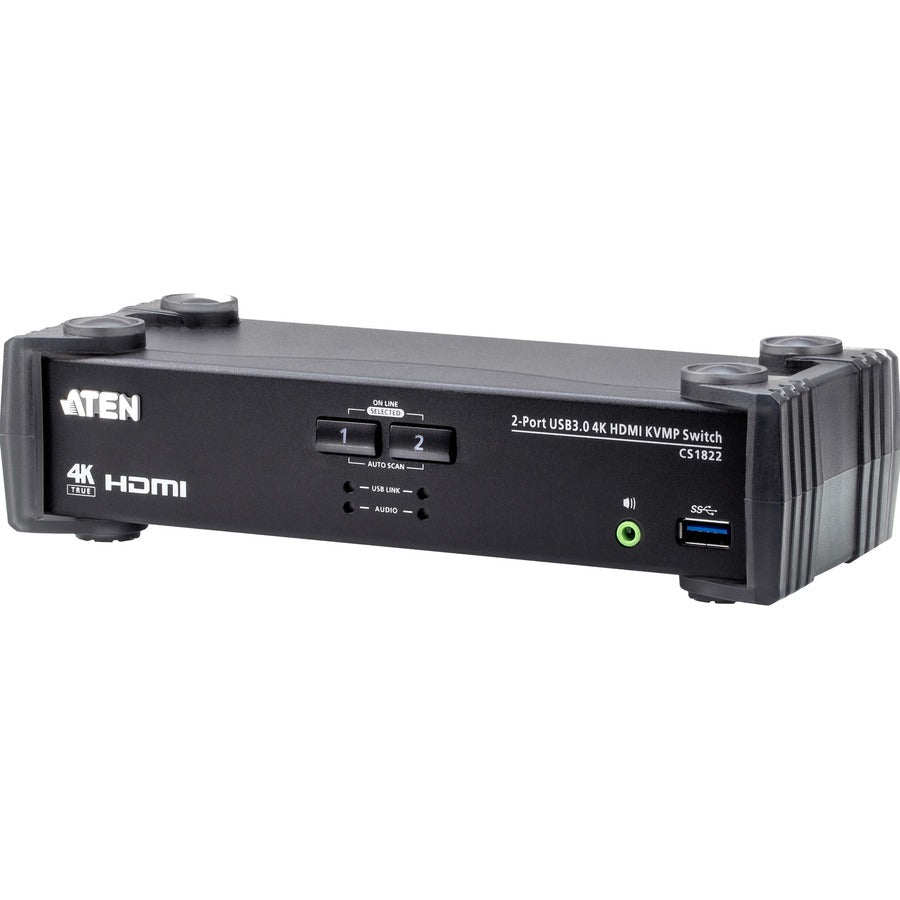 ATEN 2-Port USB 3.0 4K HDMI KVMP Switch - 2 Computer(s) - 1 Local User(s) - 4096 x 2160 - 6 x USB - 3 x HDMI - Desktop - CS1822 - eCommerce Business Prime