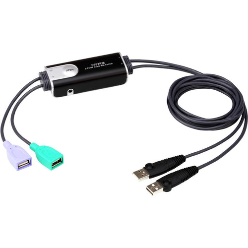 ATEN 2-Port USB Boundless Cable KM Switch - 2 Computer(s) - 4 x USB - CS62KM - eCommerce Business Prime