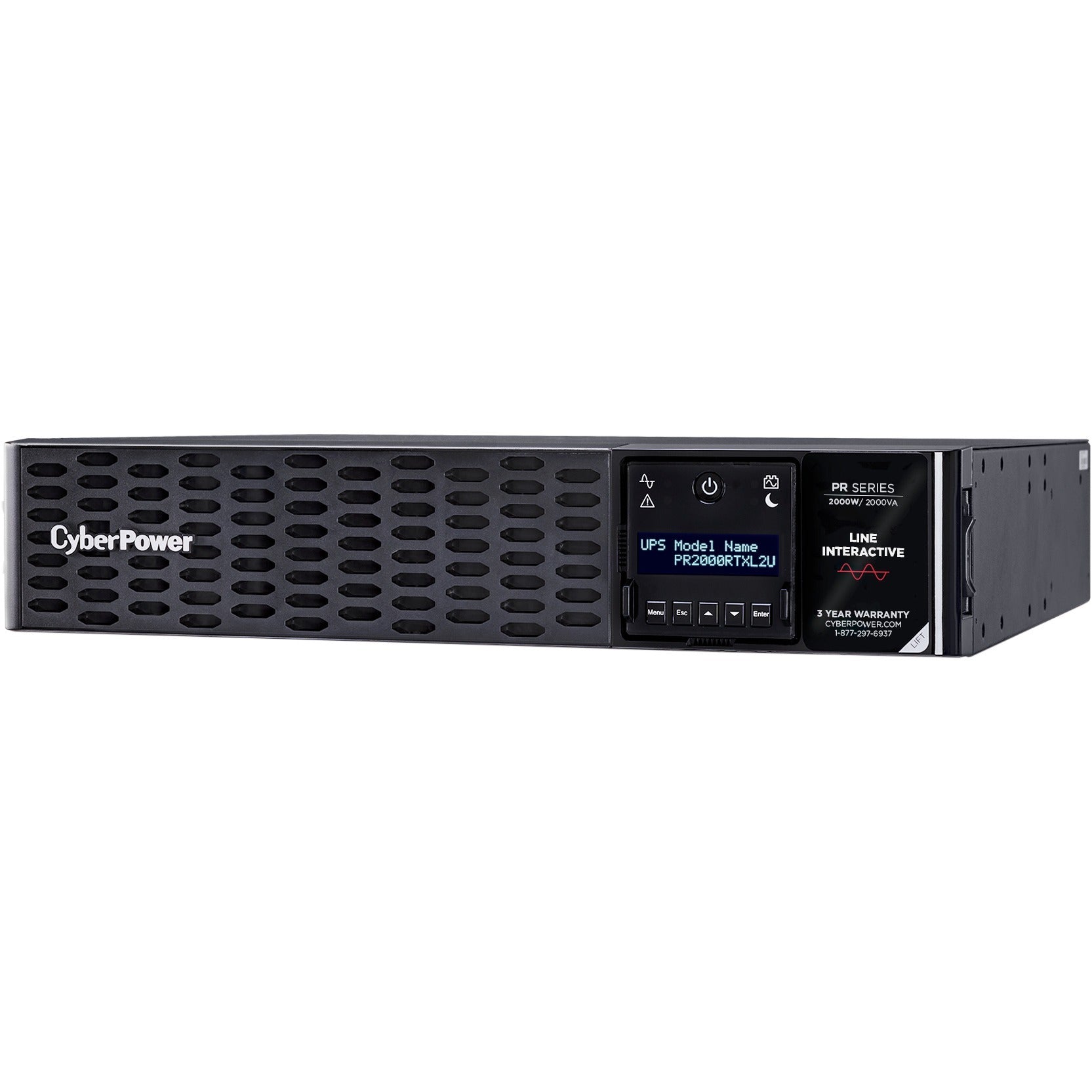 CyberPower PR2000RTXL2UTAA TAA Compliant UPS Systems - 2000VA/2000W, 120 VAC, NEMA 5-20P, 2U, Rack / Tower, Sine Wave, 8 Outlets, LCD, PowerPanel&reg; Business, $400000 CEG, 3YR Warranty - PR2000RTXL2UTAA - eCommerce Business Prime