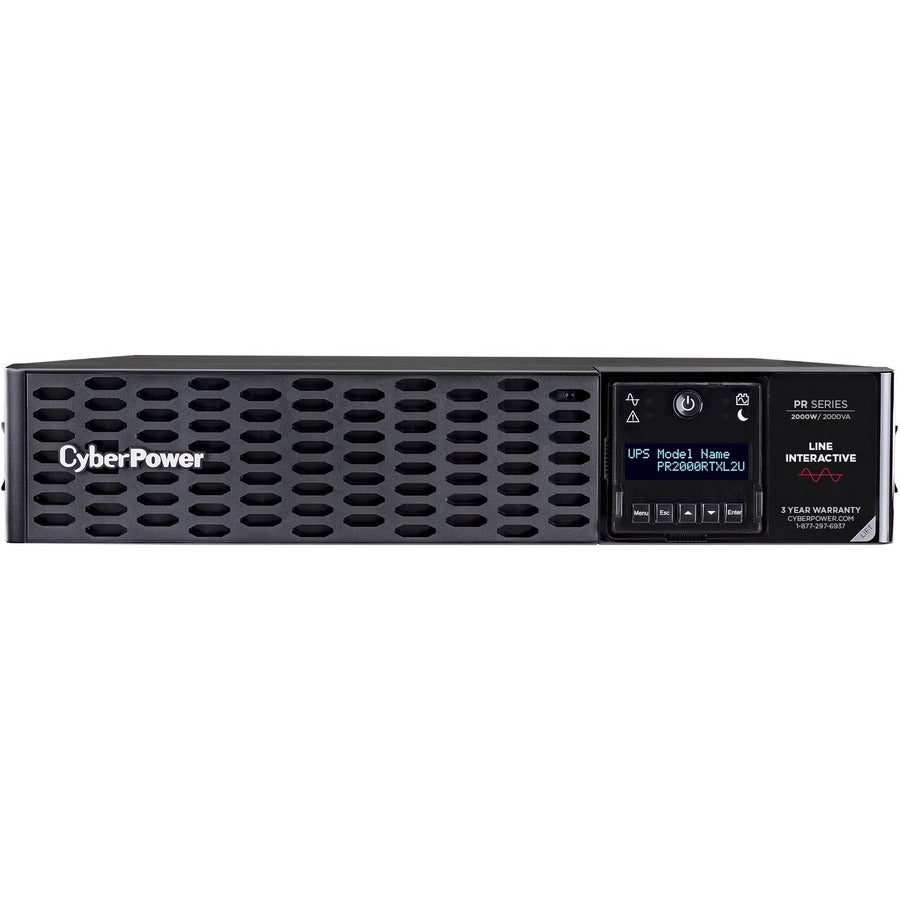 CyberPower PR2000RTXL2UTAA TAA Compliant UPS Systems - 2000VA/2000W, 120 VAC, NEMA 5-20P, 2U, Rack / Tower, Sine Wave, 8 Outlets, LCD, PowerPanel&reg; Business, $400000 CEG, 3YR Warranty - PR2000RTXL2UTAA - eCommerce Business Prime