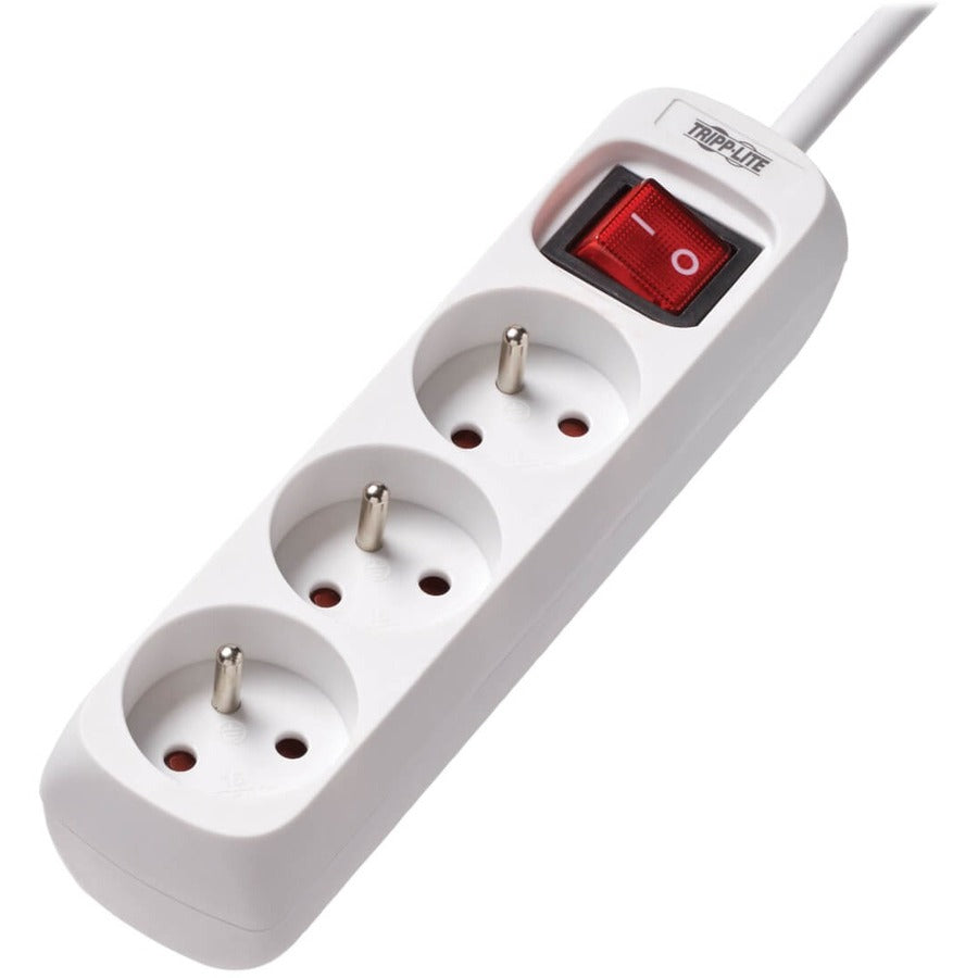 Tripp Lite Power Strip 3-Outlet French Type E Outlet 220-250V 16A 1.5M Cord - French - 3 x French/Belgian - 4.92 ft Cord - 16 A Current - 230 V AC Voltage - Desk Mountable, Wall Mountable - White - PS3F15 - eCommerce Business Prime