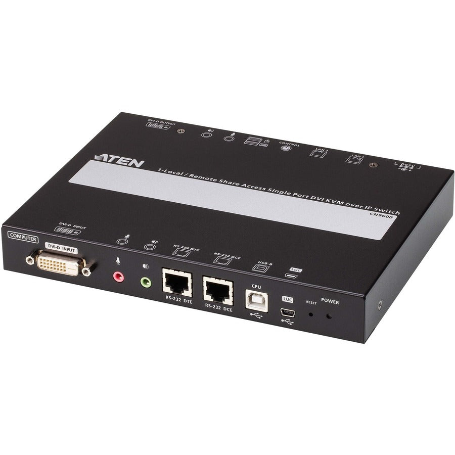 ATEN 1-Local/Remote Share Access Single Port DVI KVM over IP Switch - 1 Computer(s) - 1 Local User(s) - 1920 x 1200 Maximum Video Resolution - 2 x Network (RJ-45) - 1 x PS/2 Port - 4 x USB - 2 x DVI -...  - CN9600 - eCommerce Business Prime