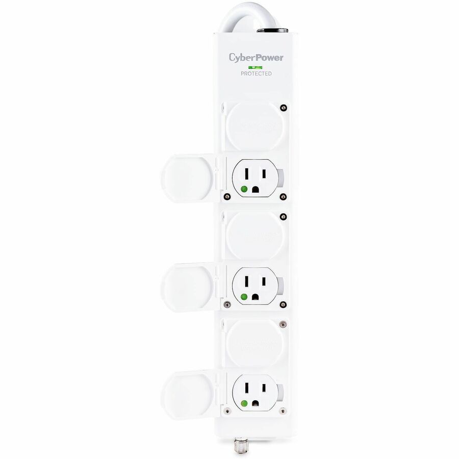 CyberPower MPV615S Professional 6 - Outlet Surge with 1560 J - Clamping Voltage 600V, 15 ft, NEMA 5-15P-HG, EMI/RFI Filtration, White, Lifetime Warranty - MPV615S - eCommerce Business Prime