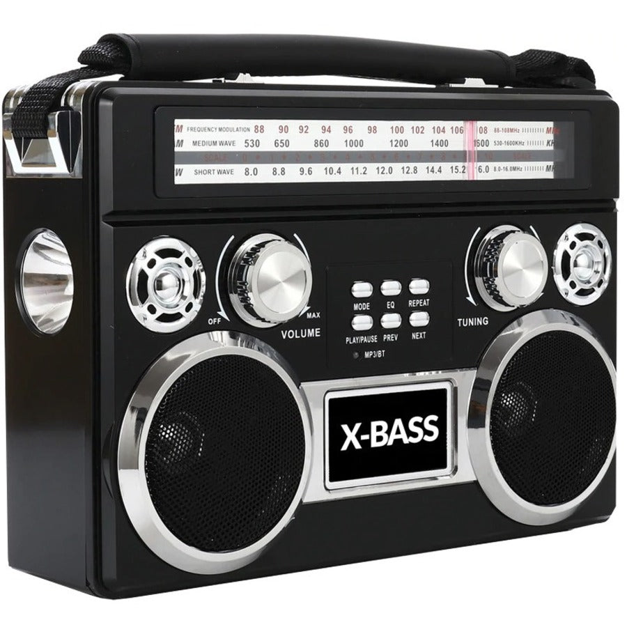 Supersonic Portable 3 Band Radio with Bluetooth and Flashlight - 32.81 ft - Wired/Wireless - 4 x D - Portable - SC-1097BT - eCommerce Business Prime