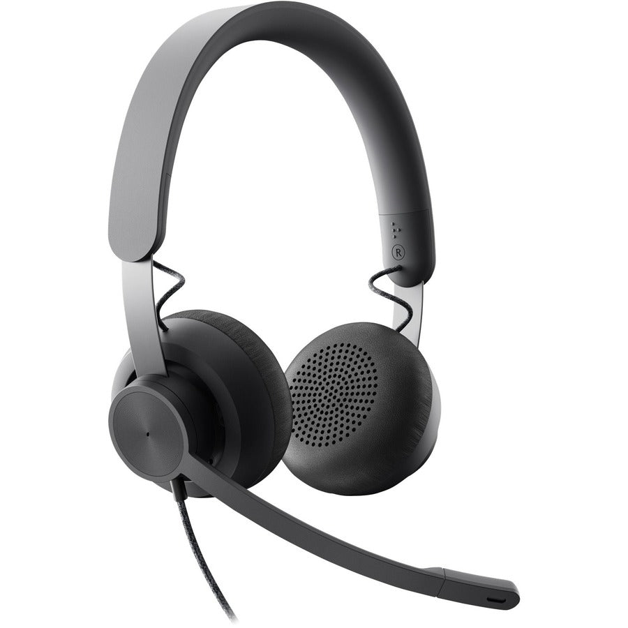Logitech Zone Headset - Stereo - USB Type C - Wired - 32 Ohm - 20 Hz - 16 kHz - Over-the-head - Binaural - Circumaural - 6.23 ft Cable - Uni-directional, Omni-directional Microphone - 981-000871 - eCommerce Business Prime