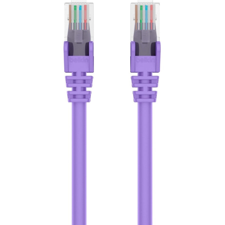 Belkin RJ45 Category 6 Snagless Patch Cable - 12 ft Category 6 Network Cable for Network Device, Notebook, Desktop Computer, Modem, Router - First End: 1 x RJ-45 Network - Male - Second End: 1 x RJ-45...  - A3L980-12-PUR-S - eCommerce Business Prime