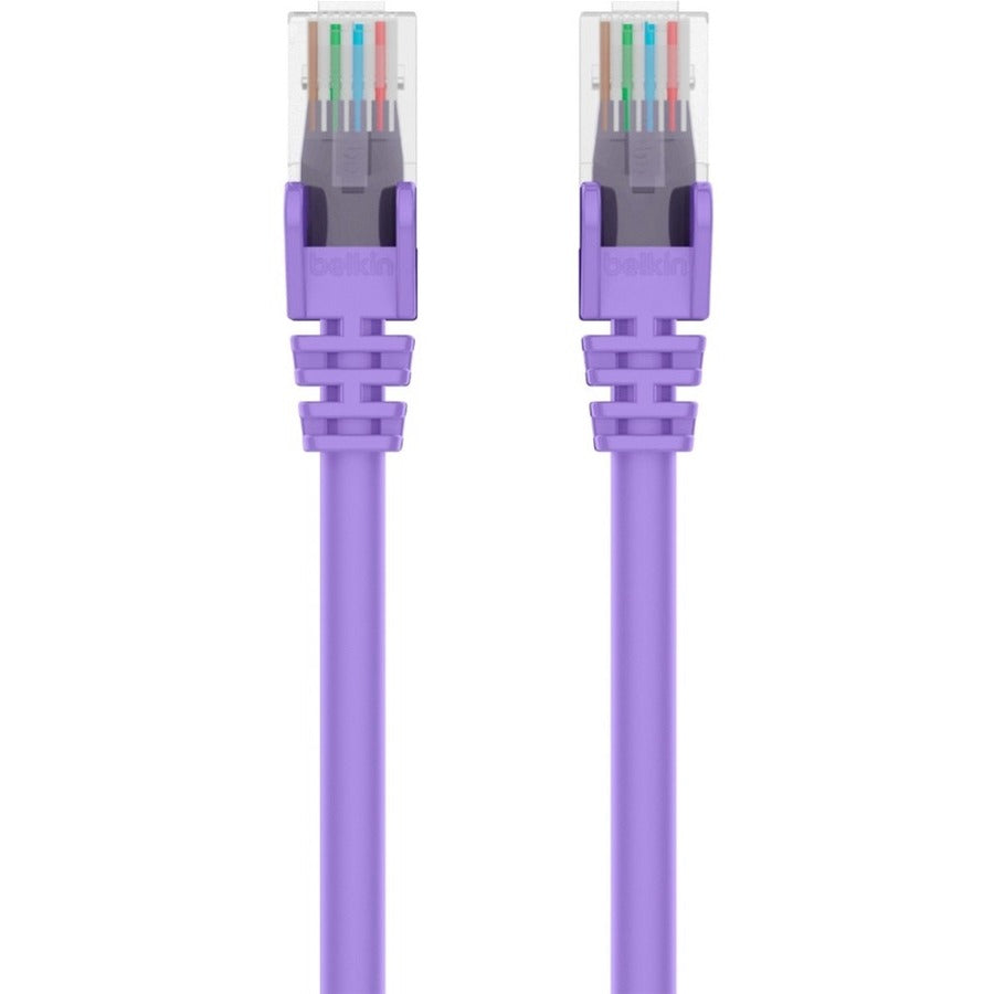 Belkin RJ45 Category 6 Snagless Patch Cable - 15 ft Category 6 Network Cable for Network Device, Notebook, Desktop Computer, Modem, Router - First End: 1 x RJ-45 Network - Male - Second End: 1 x RJ-45...  - A3L980-15-PUR-S - eCommerce Business Prime