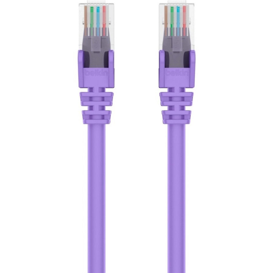Belkin RJ45 Category 6 Snagless Patch Cable - 75 ft Category 6 Network Cable for Network Device, Notebook, Desktop Computer, Modem, Router - First End: 1 x RJ-45 Network - Male - Second End: 1 x RJ-45...  - A3L980-75-PUR-S - eCommerce Business Prime