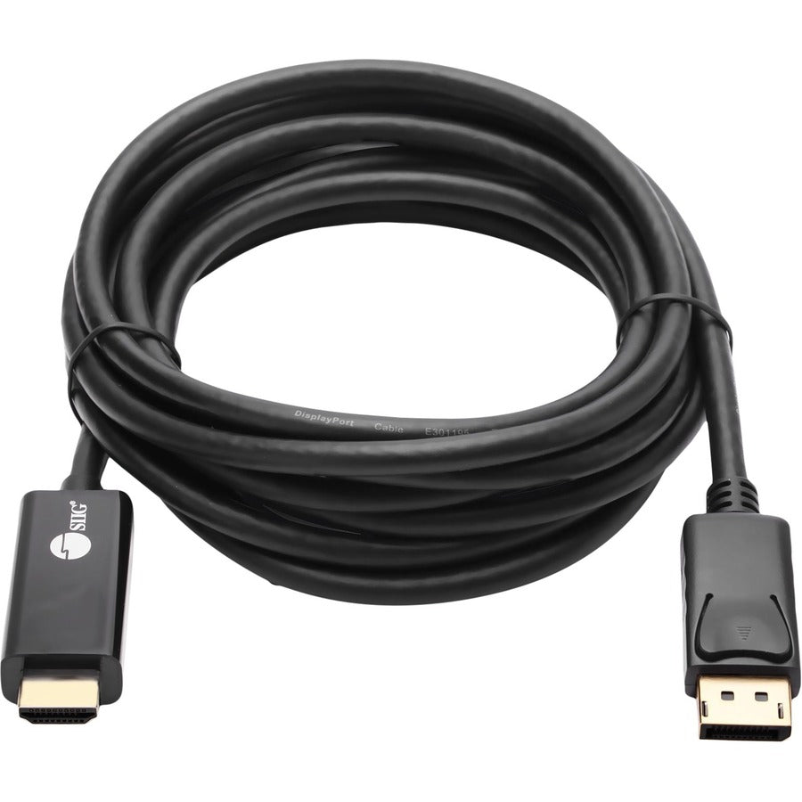 SIIG DisplayPort 1.2 to HDMI 10ft Cable 4K/30Hz - 10 ft DisplayPort/HDMI A/V Cable for Audio/Video Device, HDTV, PC, Monitor, Notebook, Desktop Computer - First End: 1 x 20-pin DisplayPort 1.2 Digital...  - CB-DP1R12-S1 - eCommerce Business Prime