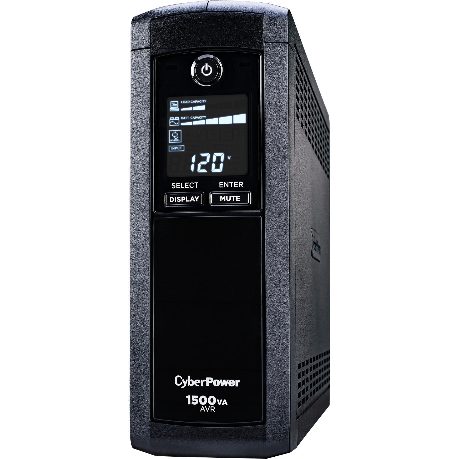 CyberPower CP1500AVRLCDTAA Intelligent LCD UPS Systems - 1500VA/900W, NEMA 5-15P, Mini-Tower, 12 Outlets, LCD, PowerPanel&reg; Personal, $500000 CEG, 3YR Warranty - CP1500AVRLCDTAA - eCommerce Business Prime