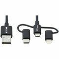 Tripp Lite USB-A to Lightning, USB Micro-B and USB C Sync/Charge Cable Universal 6ft - 6 ft Lightning/Micro-USB/USB/USB-C Data Transfer Cable for Computer, Notebook, Wall Charger, Mobile Device, Smart...  - M101-006-LMC-BK - eCommerce Business Prime