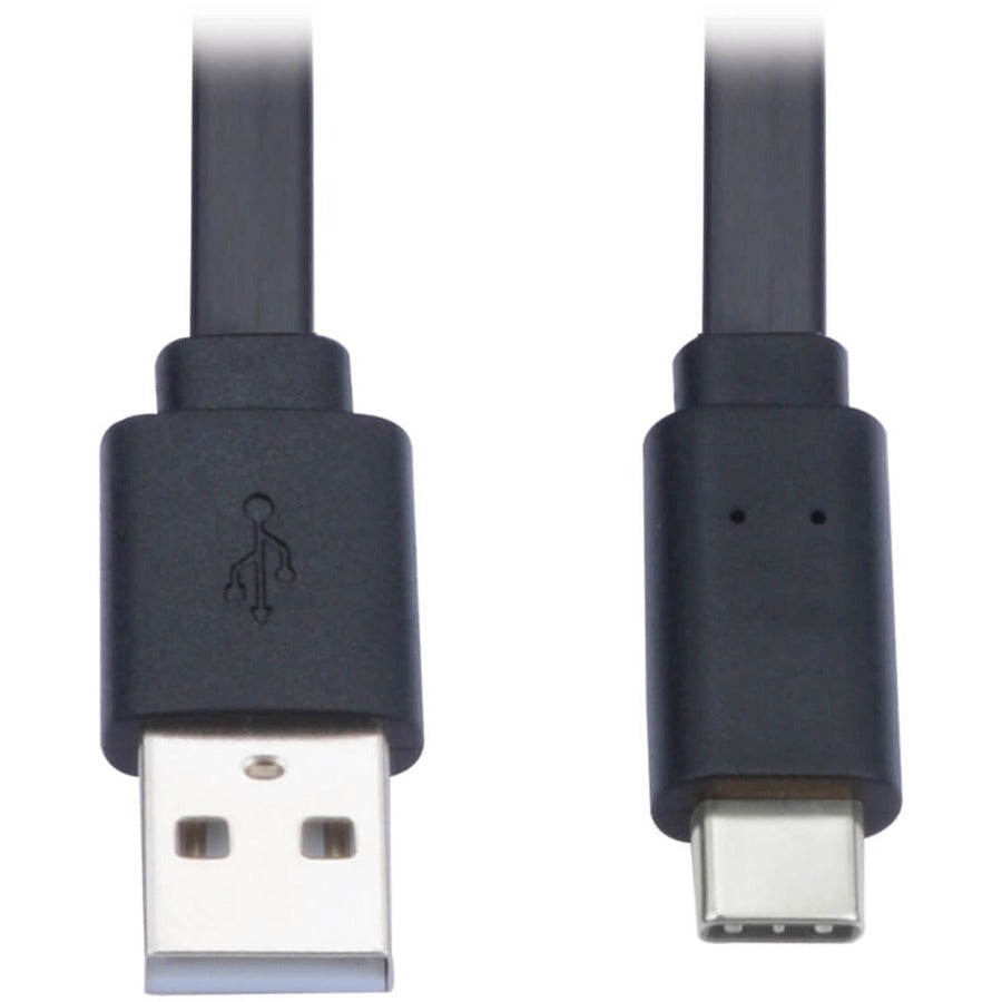 Tripp Lite USB-A to USB C Cable Flat USB 2.0 M/M Thunderbolt 3 Black 3ft - 3 ft USB/USB-C Data Transfer Cable for Smartphone, Computer, Wall Charger, Car Charger, Mobile Device, MacBook Pro, Notebook,...  - U038-003-FL - eCommerce Business Prime