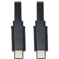 Tripp Lite USB C to USB C Cable Flat USB 2.0 M/M Thunderbolt 3 Black 6ft - 6 ft USB-C Data Transfer Cable for Smartphone, Computer, Wall Charger, Mobile Device, MacBook Pro, Notebook, Tablet, PC, Powe...  - U040-006-C-FL - eCommerce Business Prime
